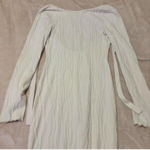 Ivory Off-Shoulder Cable Knit Dress